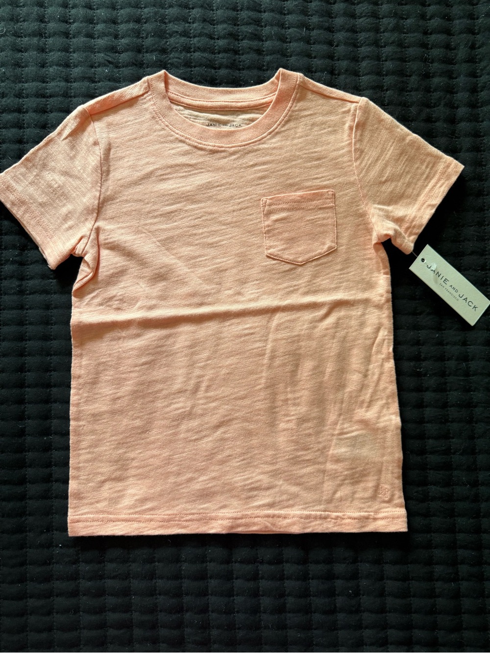 Janie and Jack Peach Short Sleeve Pocket Tee
